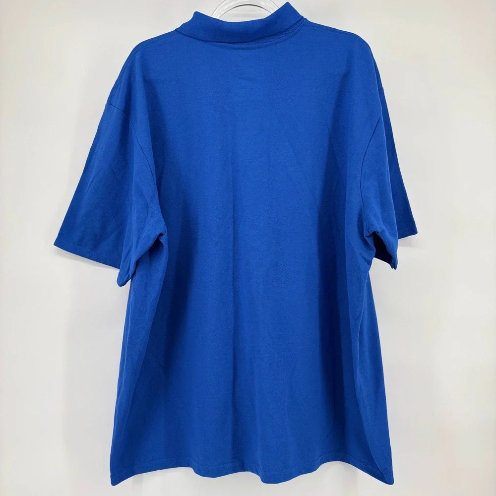 Gildan‎ DryBlend Polo Shirt 2XL Blue Short Sleeve Pique Knit Mens